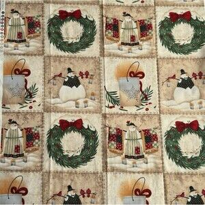 Cabin Cloth Christmas Carol Endres Spectrix 2003 Quilt Blocks Cheater Quilt 57"